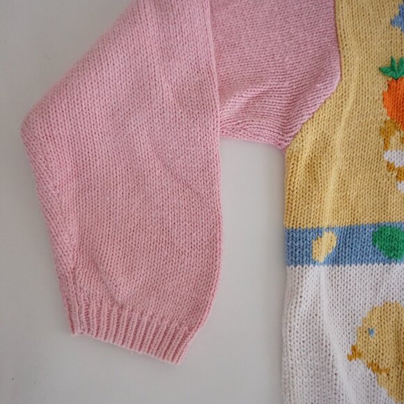 Vintage Alexandra Bartlett Easter Sweater Bunny Carrot Chick Cottagecore 3X - Picture 9 of 11